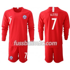Fußballtrikots Chile ALEXIS 7 Kinder Heim Trikotsatz 2018-2019 Langarm